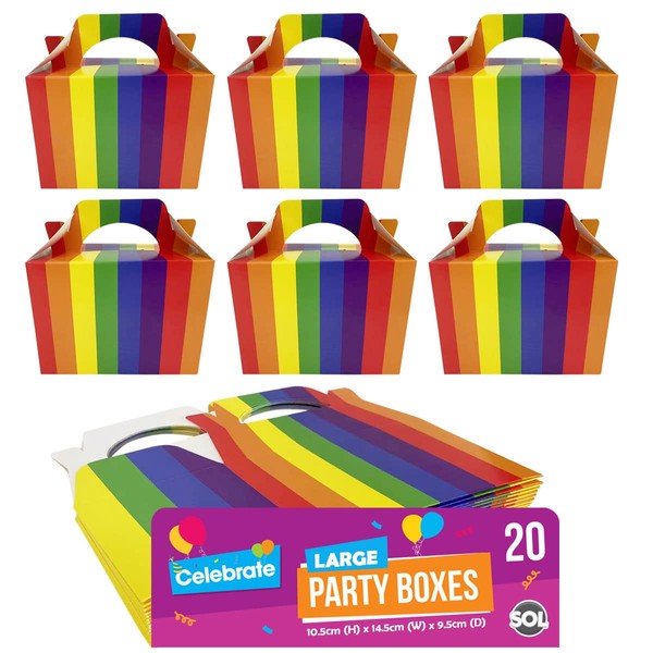 20pk Rainbow Birthday Party Boxes for Kids Party Food | Cardboard Lunch Boxes for Kids Party Food Boxes Party | Party Food Boxes for Kids Party Boxes | Party Lunch Boxes