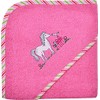 Wörner Kapuzenbadetuch "Pferd" Walk-Frottier pink Größe 100x100 cm