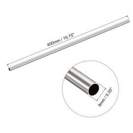 uxcell 304 Stainless Steel Tube, OD 9mm x 1mm Wall Thick 400mm Length Capillary Metal Tubing for Industry Machinery