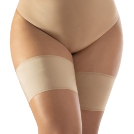CALZITALY Smooth anti-friction bands, curvy garters for chafing thighs, black, skin colour, A, B, C, D, E, F, made in Italy, skin-coloured
