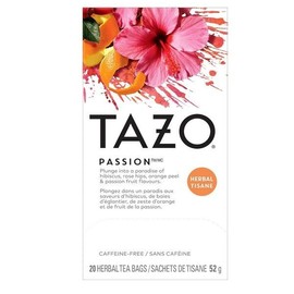 TAZO Passion Herbal Tea Bags, Iced or Hot, Caffeine-Free, 20 Total Tea Bags