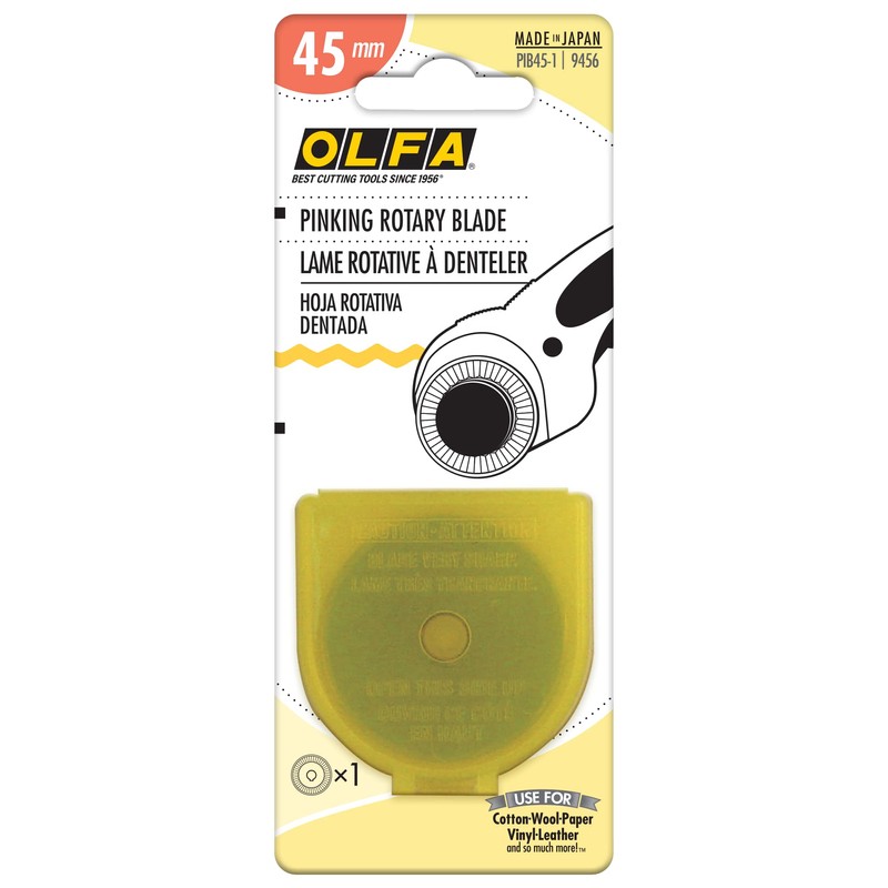 OLFA 45mm Rotary Cutter Pinking Blade, 1 Blade (PIB45-1) -