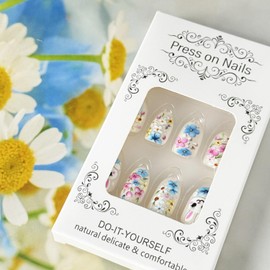 Short Oval Press on Nails Bunny Fake Nails Full Cover Cute Acrylic Nails with Flower designs Stick on Nails Glossy Easter Press ones False Nails White Glue on Nails for Women Spring Summer Nails