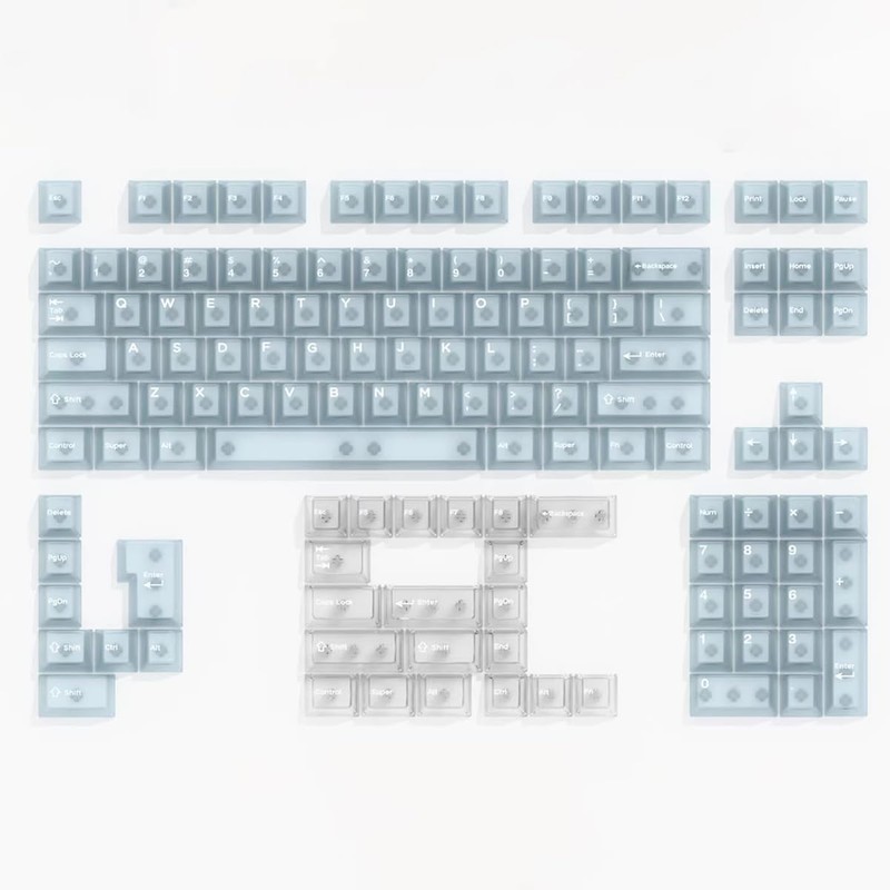 132 Keys Jelly Keycaps PC Matte Transpsarent Keycaps Set Fit