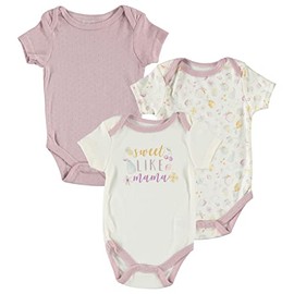 Kyle and Deena Baby Girl Newborn Essentials Baby Onesie Bodysuit 3 Pack Pointelle Fruits Mama Violet 6-9M