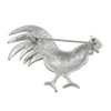 Lilylin Designs Rooster Brooch Pin with Clear and Aurora Borealis