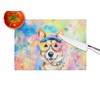 Caroline's Treasures DAC2495LCB Corgi Hippie Dawg Glass Cutting Board Large