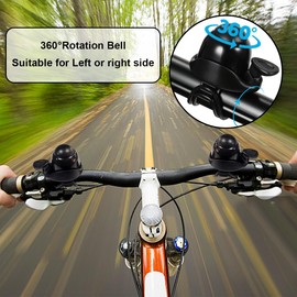 Ruayia Bicycle Bell Mountain Bike Retro Mini Bicycle Bell Cycling Bicycle Bell Crisp Sound 120 dB for Adults Children Boys Girls - Black