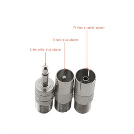 DGZZI 3PCS F-Type Connection Adapter Antenna Interface TV Female Socket Male Plug 3.5mm Audio Digital Cable Set-Top Box Connector