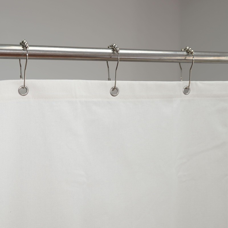 YISURE Beige Cotton Shower Curtain 72x84 Inch, Natural Extra Long