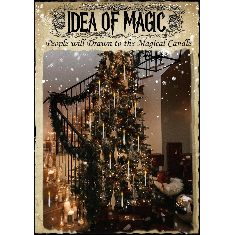 Christmas Decorations, 20 PCs Floating Candles with Wand Magic Hanging