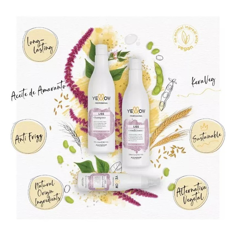 2 Pack Shampoo Liss Yellow, Alisador Y Controla El Frizz