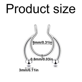 LuLiyLdJ 4er-Pack Fake-Nasenringe, Fake-Nasen-Septum-Ringe, Septum-Nasenringe aus Edelstahl, nicht durchdringend, Pince-Nasenringe, Körperpiercing-Schmuck