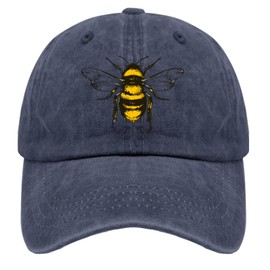Paunook Bee Queen Baseball Cap Honey Running Hats for Women Navy Blue Golf Hat Gifts for Girlfriends Beach Cap
