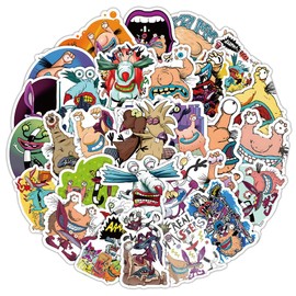 Real Monster Stickers Pack of 50 Waterproof Cartoon Horror Monster Stickers for Laptop Skateboard Phone Luggage Car Guitar Motorcycle Computer Vinyl Funny Monster Stickers for Teenagers Children