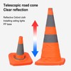 2 Set 30cm Traffic Cones Foldable Reflective Strips Road Safety