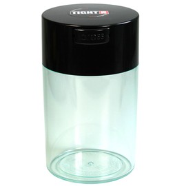 Tightvac - 1 oz to 6 ounce Vacuum Sealed Storage Container - Black Cap & Clear Body