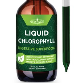 NEW AGE Chlorophyll Liquid Drops - Natural Concentrate – Energy Booster, Digestion and Immune System Supports, Internal Deodorant, Liver Function - (2 Fl Oz (Pack of 1))