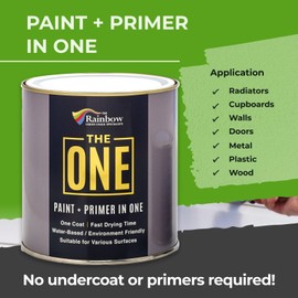 THE ONE All-in-One Paint & Primer: Durable Furniture, Cabinet, Front Door, Wall, Bathroom, Kitchen - Fast Drying Interior & Exterior Craft Paint (Charcoal, Satin, 8.5oz)
