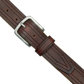 Lucky Brand Men's Antiqued Leather Belt with darker stitching detail - Brown - 42", Brown, 42"