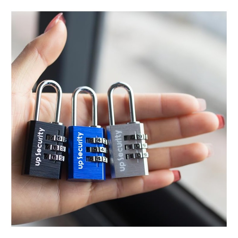 UP Security Small Combination Padlock, Travel Lock for Luggage, Suitcases,