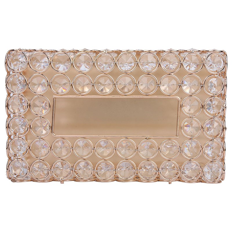 Crystal Tissue Box Holder, Rectangular Tissue Organizer Crystal Facial Tissue