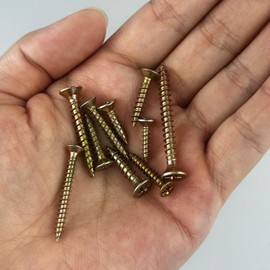 Diompirux 360 Pieces Screws Yellow Galvanised Set, Self-Tapping Screws with Countersunk Head, Flat Head Wood Screw Kit M3/M3.5/M4 with Storage Box, for DIY Project, Homemade, Repair