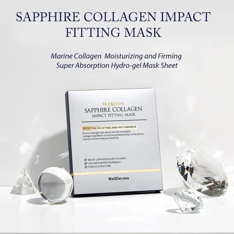 WellDerma Premium Sapphire Collagen Impact Fitting Mask 25g x 4ea