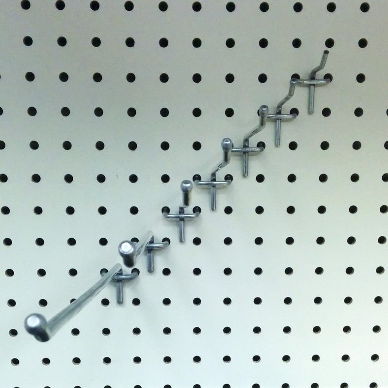 8" Peg Hooks, Pegboard Display Panel Hangers - 100 Pack
