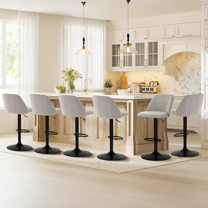 COLAMY Bar Stools Set of 2, Modern Swivel Bar Chairs,