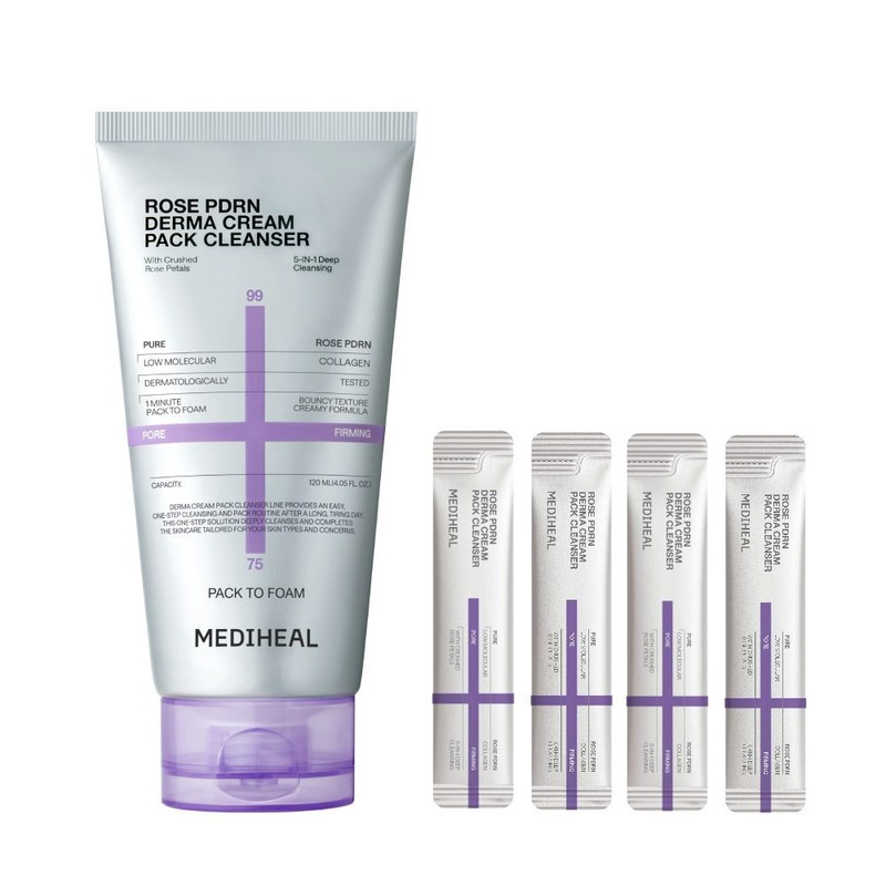 MEDIHEAL Derma Cream Pack Cleanser 120ml (Set/Single) (2 Options) -