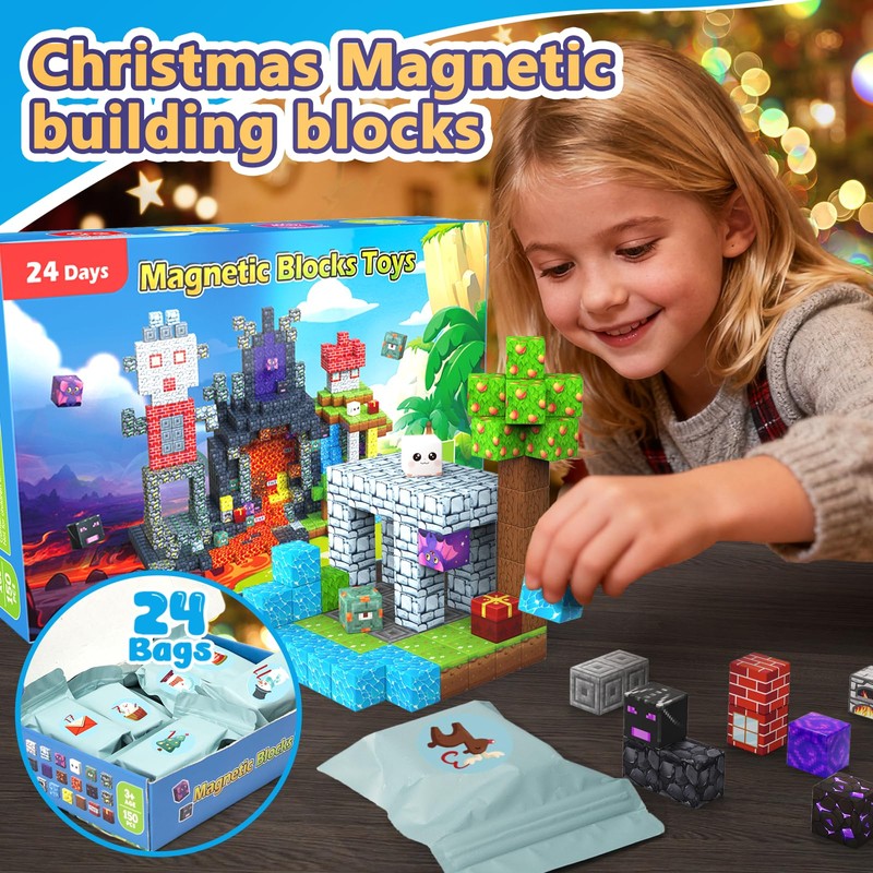 ANDENLEY 150PCS Magnetic Blocks, Magnetic Building Blocks Cubes, Magnet Tiles