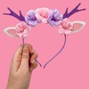 Needzo Mystical Fairy Floral Antler Headband, Enchanting Deer Flower Crown