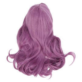Peluca Larga Ondulada, Morada con Flequillo, Pelucas de Pelo Rizado Y Esponjoso, Pelucas de Fiesta de Cosplay, Pelo Cortable de Fibra de Alta Temperatura para Mujeres