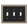 Pearled Frame Decorative Wall Plate Switch Plate Outlet Cover (Triple