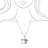 Spinningdaisy Silver Plated Crystal Sewing Machine Necklace