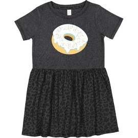 inktastic White Donut with Sprinkles Toddler Dress 2T Vintage Smoke with Leopard Print 3500f