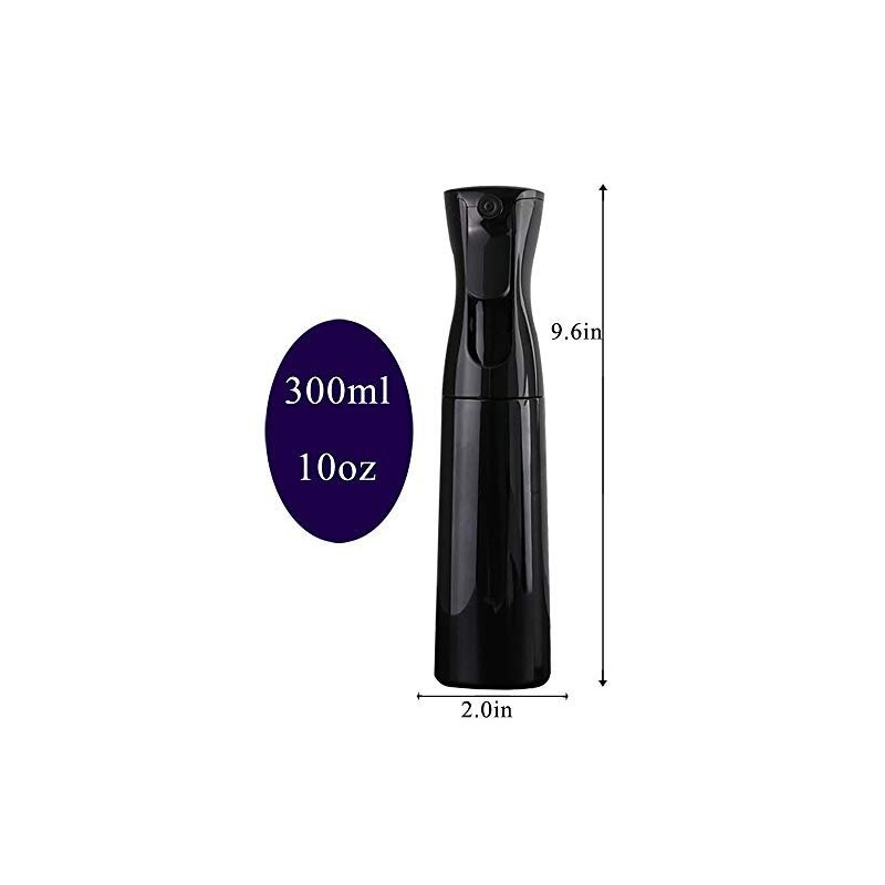 DilaBee Black Hair Spray Water Bottle Continuous Pressurized 360 Fine