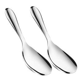 HOMOCONO 2 pezzi Cucchiai di Riso in Acciaio Inox Non Adesivi Cucchiai Da Servizio Per Cucina Spatole Multiuso Per Servire E Mescolare Alimenti