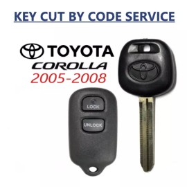 Toyota CUT BY CODE SERVICE + Toyota 44D Transponder DOT Chip Key + 3B Remote GQ43VT14T