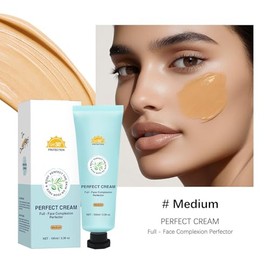 Crema rostro y cuerpo, cubre imperfecciones, unifica el tono, resistente al agua y al sudor, larga duración, 100 ml