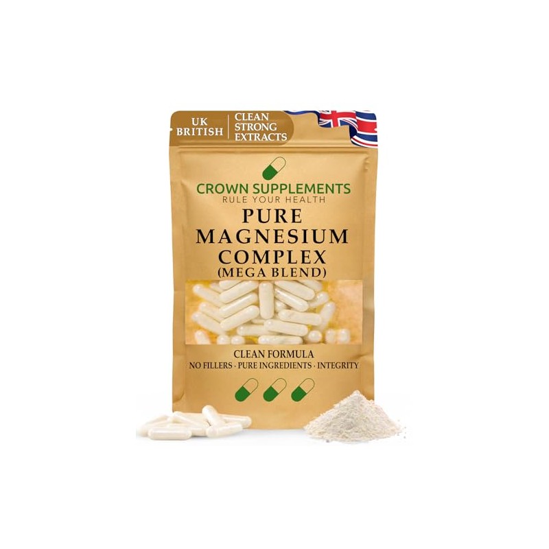 Pure Magnesium Mega Complex Capsules | Clean Magnesium Bisglycinate, Magnesium
