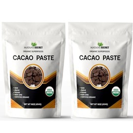 Mayan's Secret - Organic Raw Cacao Paste Wafers – USDA Certified, Non-GMO, Vegan & Gluten-Free – Easy-Melt Wafers for Chocolate Making, Baking & Beverages – Pure Stone-Ground Cacao (1 Pound (Pack of 2))
