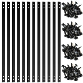 Fojely 51 Pack Deck Balusters 32.25"x1" Strip Baluster, Black Metal Deck Spindle and Stair Railing with Screws, Rectangular Deck Balusters for Porch Railing