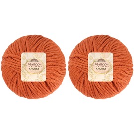 JubileeYarn Bamboo Cotton Chunky Yarn - 100g/Ball - Burnt Orange - 2 Balls