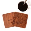 New York Map Coaster, Set of 4, Sapele Wooden Coaster