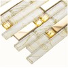 Hominter 3"x12" Sample Tile Glass and Metal Linear Mosaic Tile