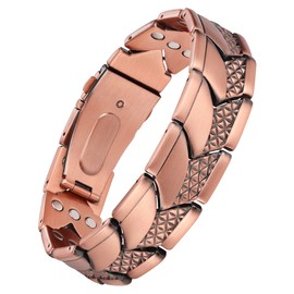 Feraco Pure Copper Magnetic Bracelet for Men,3X Strength Magnets Jewelry