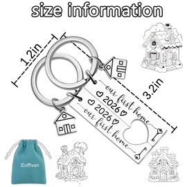 EoffIvan Our First Home Keychain 2026 Gifts For Homeowners Housewarming Gift First Time Home Buyer Gifts For Couple Firends Family Keychain New Apartment Gift For New Homeowners