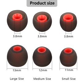 MMYQXI 54 PCS Earbud Replacement Tips Silicone Earbud Tips Earbud Covers Fit for in-Ear Headphones (Inner Hole 3.8mm -5.1mm) Earbud Rubber Tips Ear Tips S M L